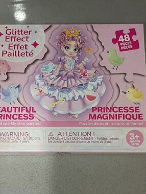 Beautiful Princess 48-Piece Glitter Effect Puzzle - Pink